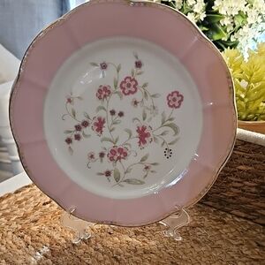 Floral Pink and White Dinner Plate